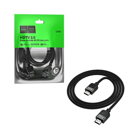 Hoco US09 Cutting-Edge 4k HD HDMI Cable for Computer 1M Black